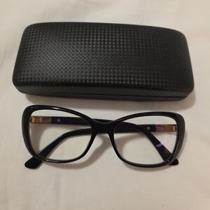 Jimmy Choo Black and Gold Oversized Eyeglasses